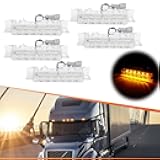 ADIIL 5PCS Amber 6LED Cab Roof Top Clearance Light Assembly Clear Lens Marker Running Lamps Compatible with Volvo 2004 VN/2003-2020 VNL Trucks