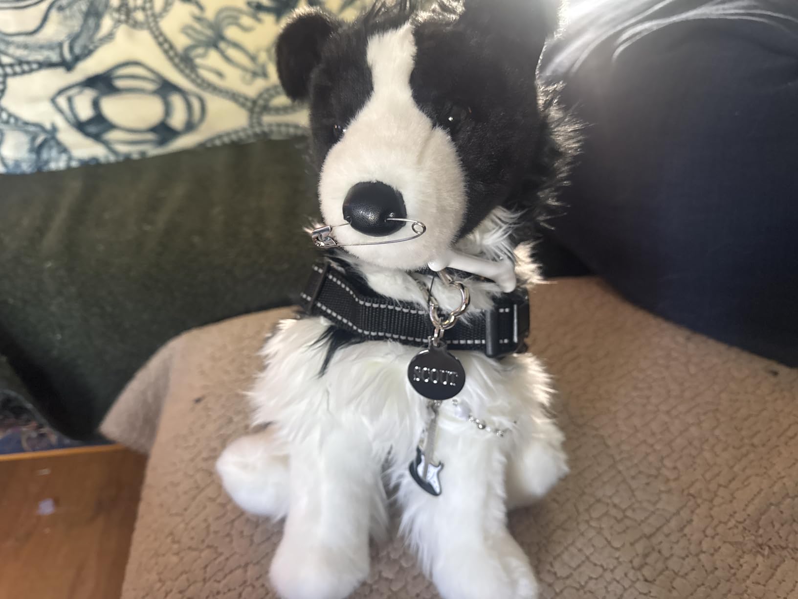 PuffPurrs Lifelike Merle Border Collie Plush Toy, Realistic Blue Merle Border Collie Teddy Stuffed Animal Cute Exceptionally Intelligent Dog Toy Gift