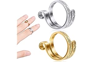 ANCIRS 2 Pack Knitting Crochet Loop Ring for Fingers: Adjustable Crochet Tension Ring