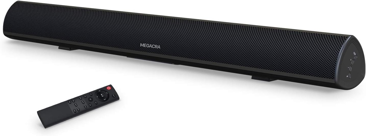 Sound Bar 80W 38-Inch 6 Speakers Wireless Bluetooth and Wired Soundbar(3D Surround Sound System,105db Loud Audio Output, Remote Control, Wall Mountable, Great for TVs) (Black3)