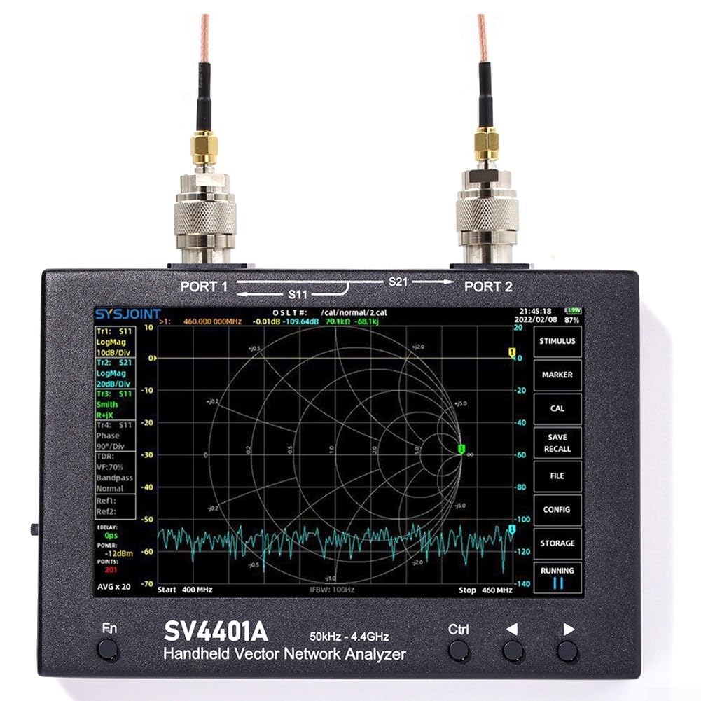SV4401A 7 "HD VNA Vector Network Analyzer Kit, con memoria de 8GB, 100dB para rango DINÁMICO, para diagnóstico de cable de red