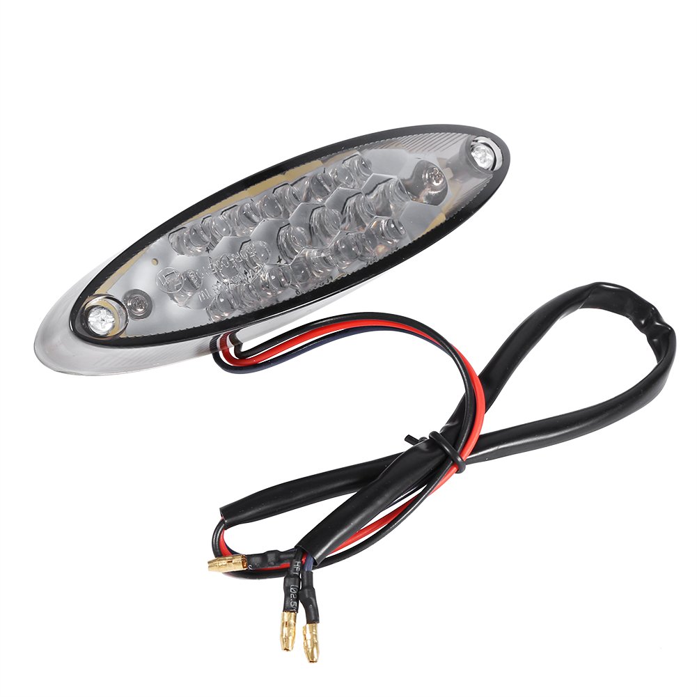 Keenso Luz trasera universal de 12 V para moto - Luz de freno 28 LED - Luz de freno ahumado - Luz trasera LED roja para moto Cruiser bicicleta ATV