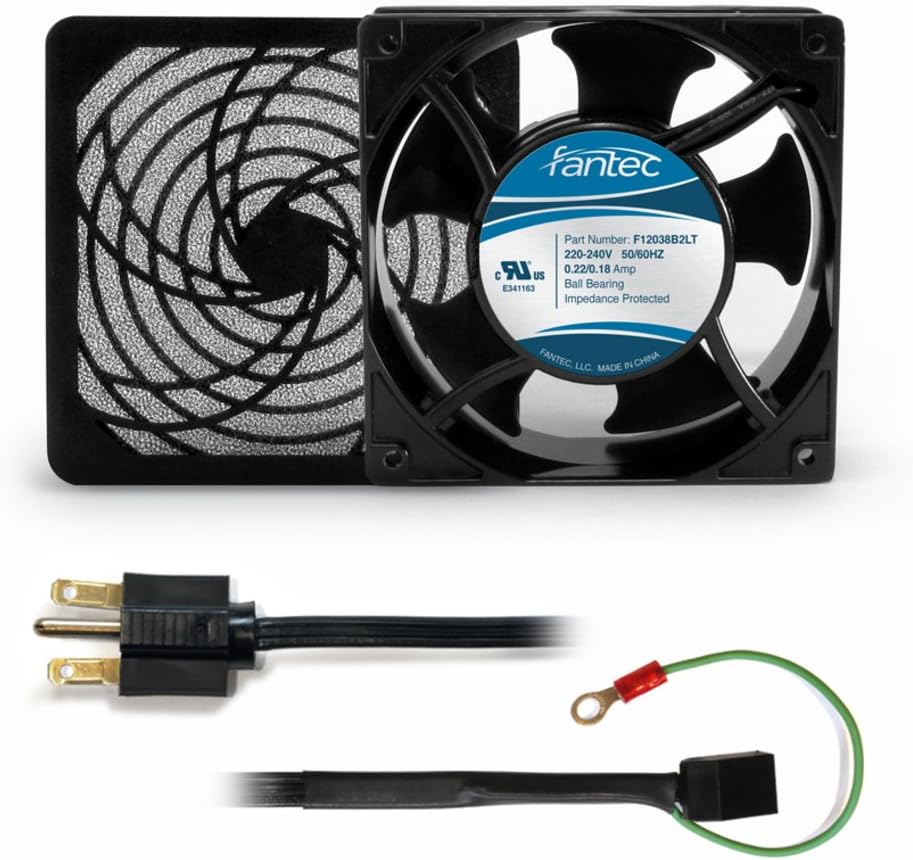 Gardtec CAB803 120 mm Cabinet Cooling Fan Kit, Fan, Filter, Cord 230V