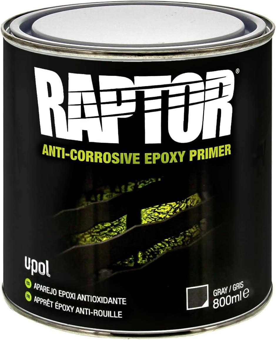 Raptor UP4831 - Kit primer epossidico anticorrosivo 4:1, grigio, 1 l, set da 2 pezzi