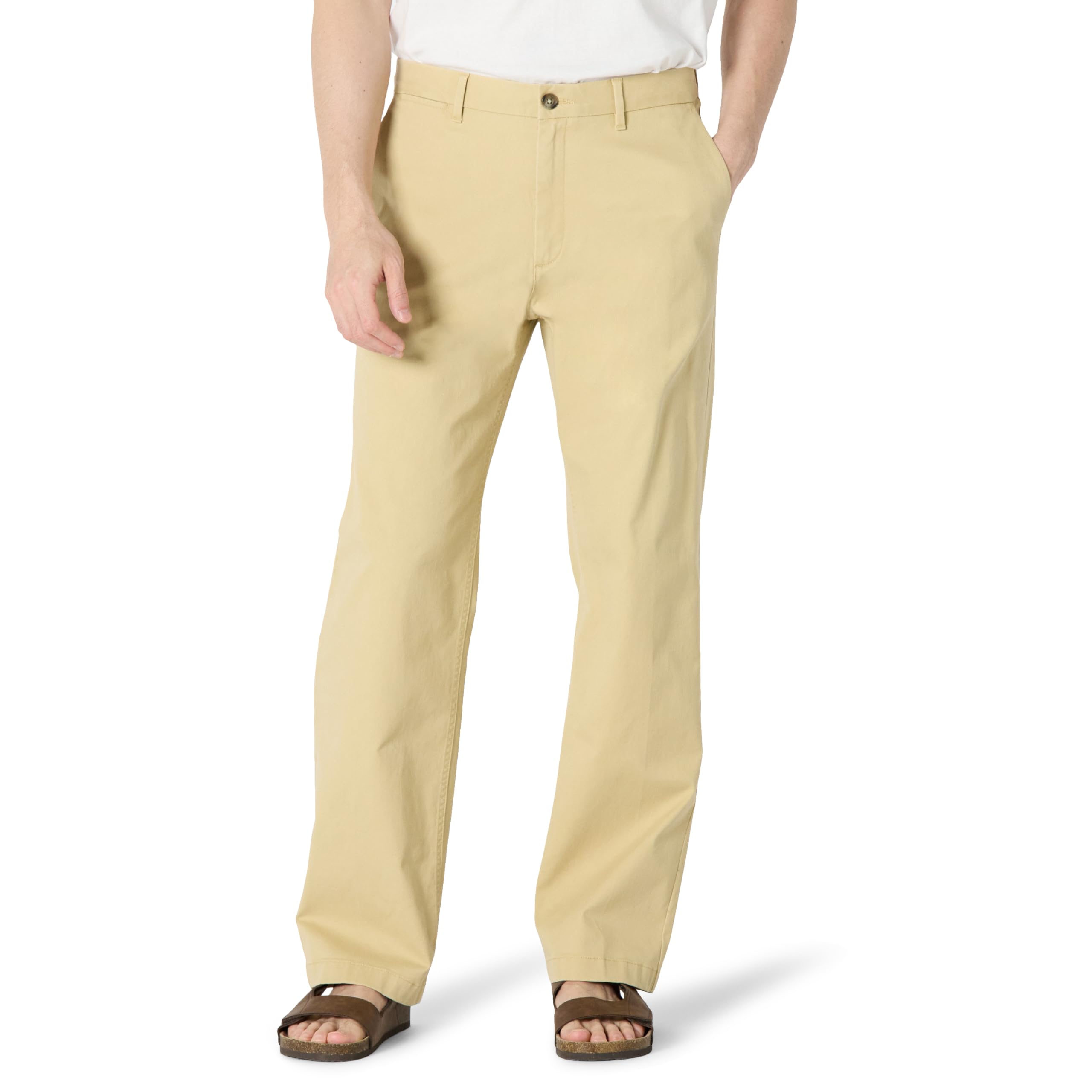 Amazon Essentials Men's Relaxed-Fit Cotton Chino Trousers, Tan, 28W / 30L