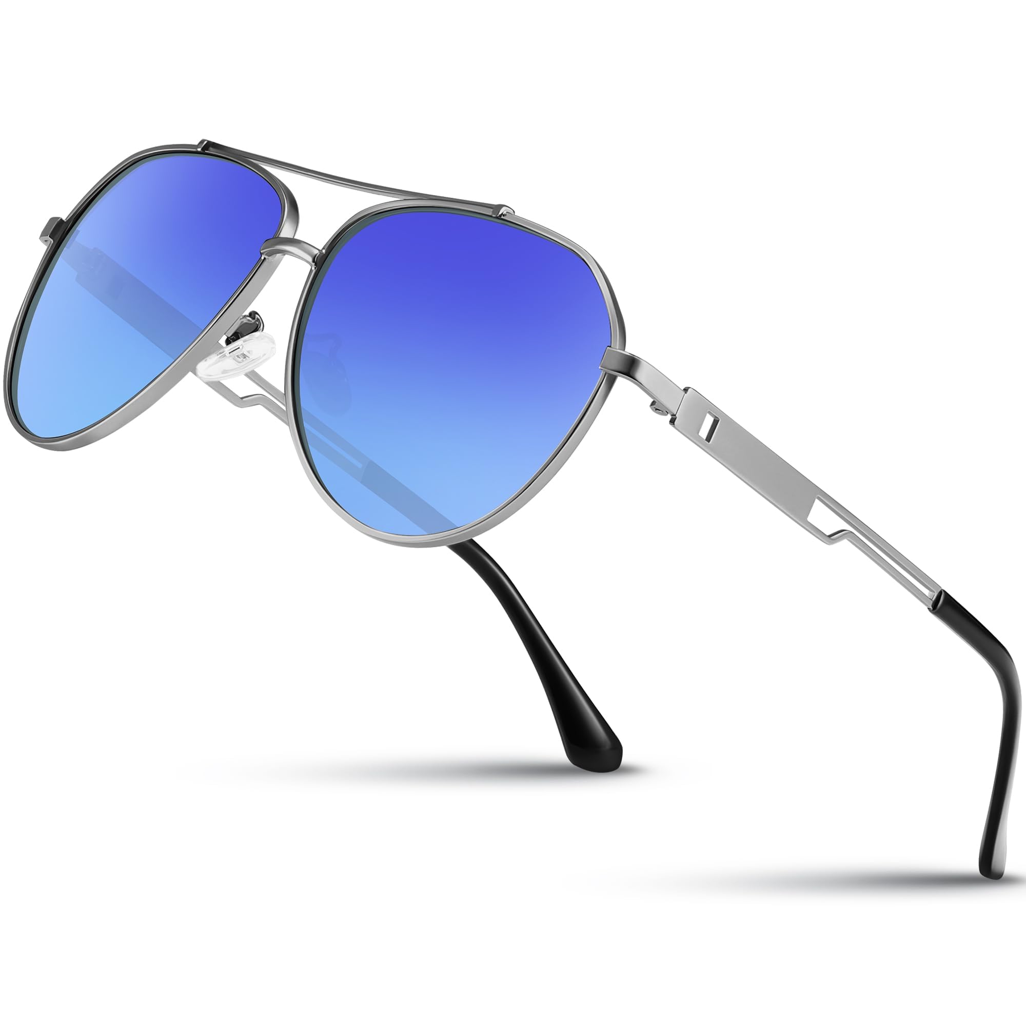 Wrimen Sonnenbrille-Herren-Damen-Polarisiert-Metallrahmen-Unisex-UV400-Schutz-Klassische Ultraleichte für Fahren,Angeln,Laufen & Outdoor