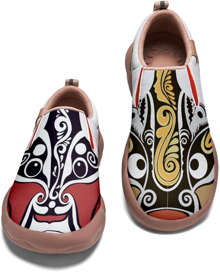 Kid's Painted Travel Shoes Slip On Casual Loafers Lightweight Comfort Fashion Sneaker Horse Spoon Face Chinese Style