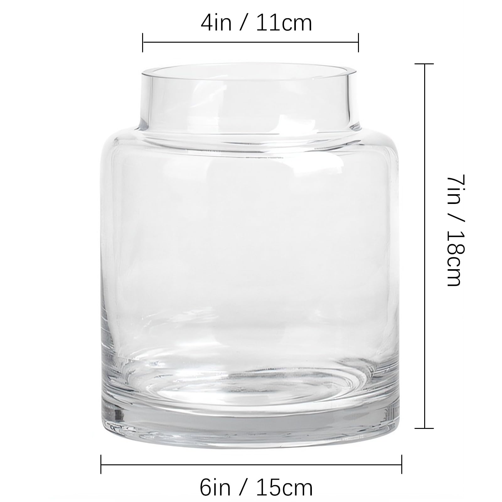 KOIUEYW Vasi trasparenti per centrotavola, vaso grande da 17,8 cm, vasi di fiori in vetro per bouquet, vasi di vetro decorazione per la casa moderna Jarrones Decorativos per matrimoni, soggiorno,