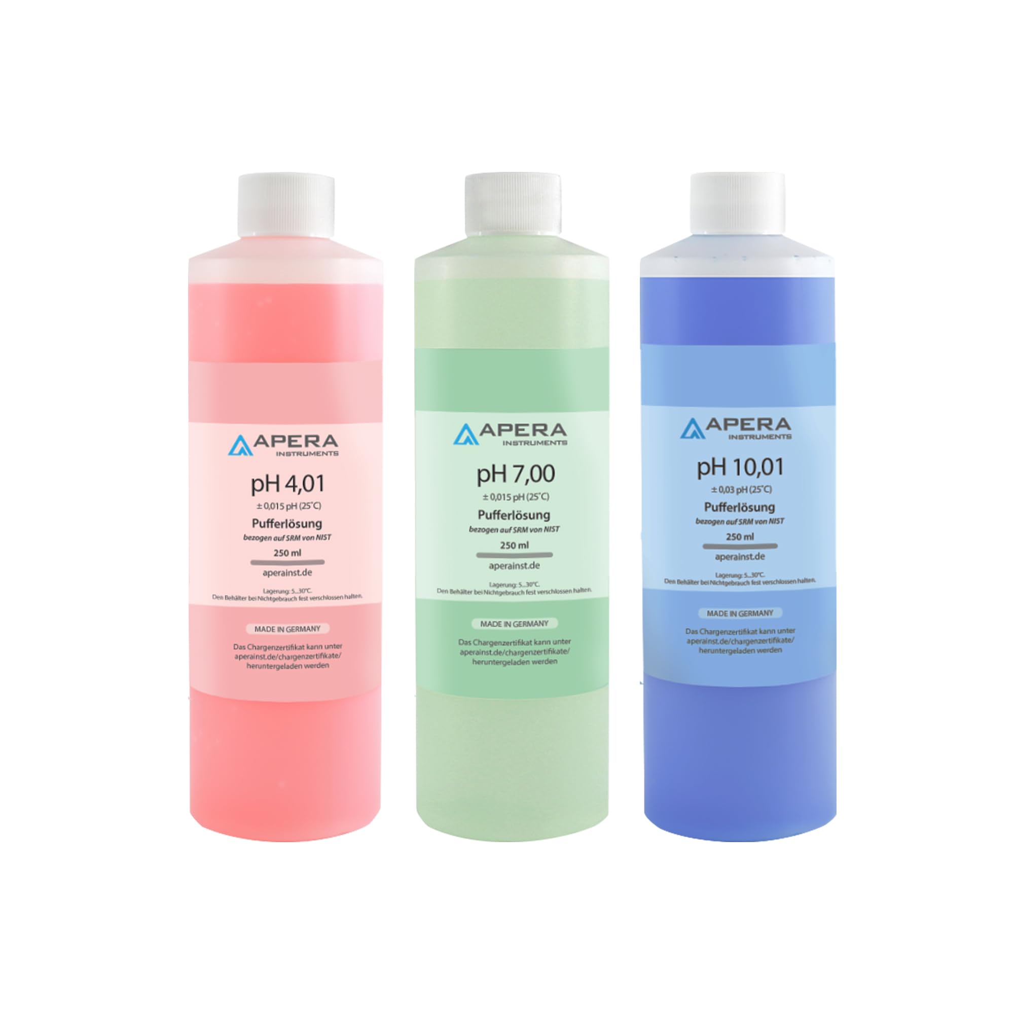 Apera Instruments - Soluzione di calibrazione per pH 4.01/7.00/10.01 da 250 ml
