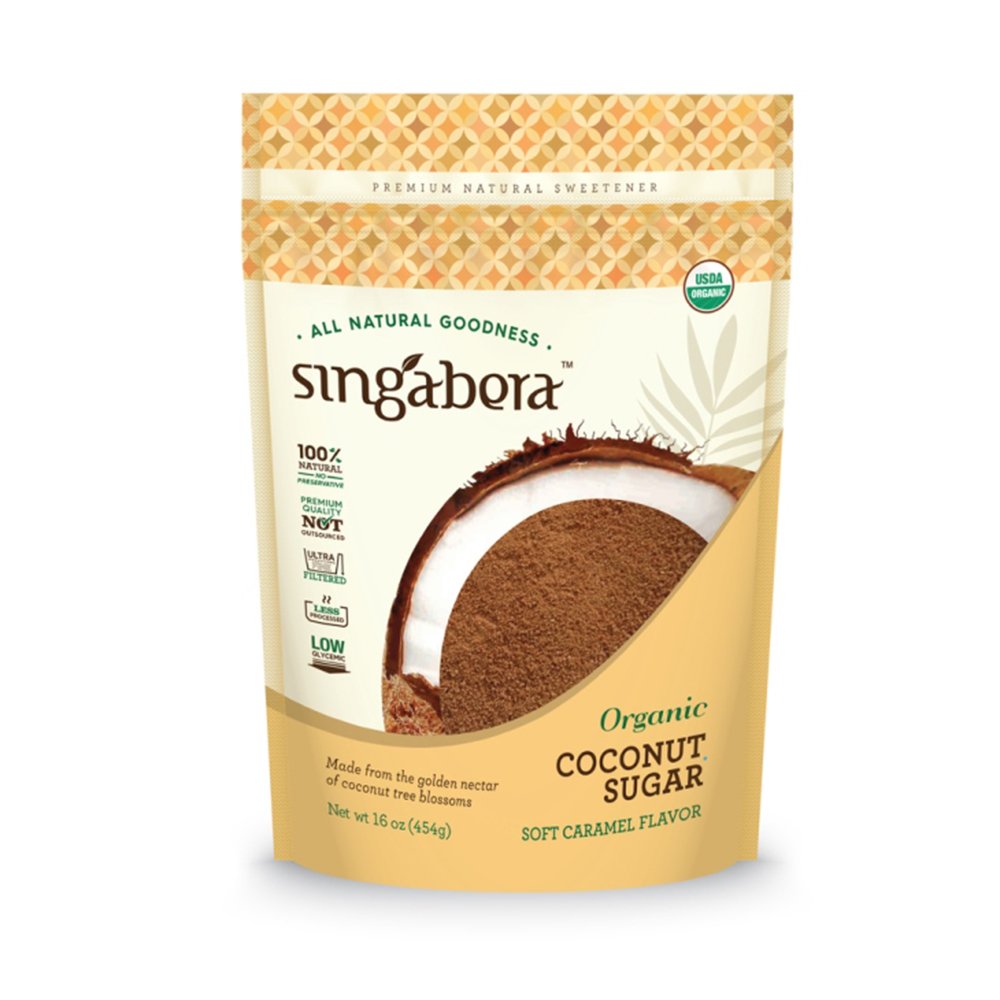Singabera Sweeteners Organic Coconut Sugar, with Soft Caramel Flavor (1 lbs bag)