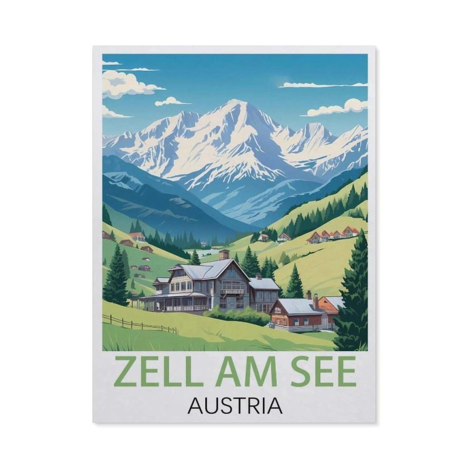 Jigsaw Puzzles for Adults 1000 Piece Jigsaws Puzzles for Adults，Zell Am See Austria，Jigsaw Puzzle 1000 Pieces for Adult Challenging Puzzle Games（75x50cm）-HA69