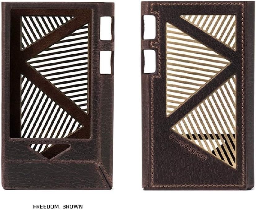 for CAYIN N8 Genuine Leather Case Cover + Top/Side Protection Film (Freedom Brown)