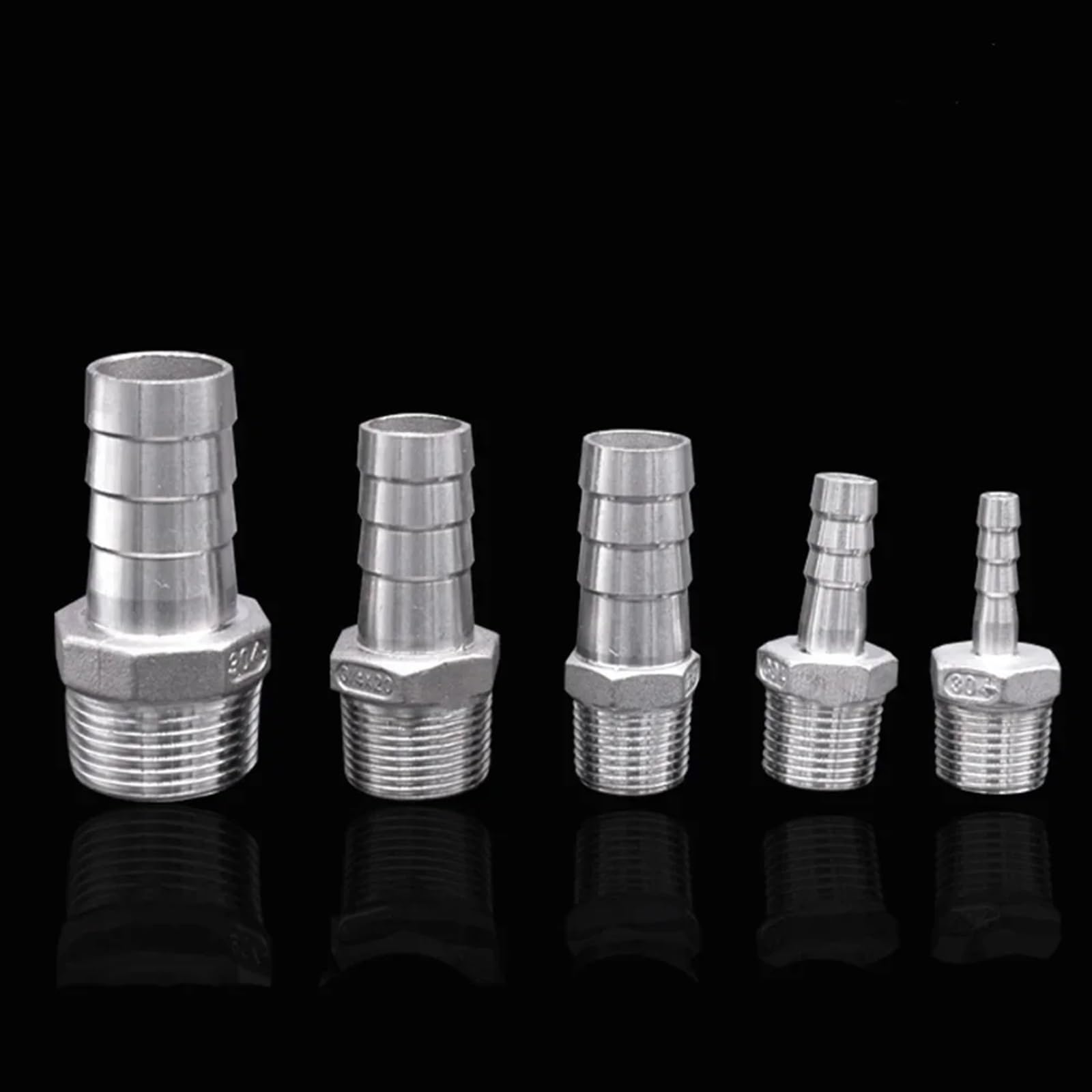 1/8 Zoll 1/4 Zoll 3/8 Zoll 1/2 Zoll 3/4 Zoll 1 Zoll männlich 6 8 10 12 13 15 16 19 20 25 32 mm Schlauchanschluss 304 Edelstahl-Schlauchkupplung(32mm,5 PCS_1")
