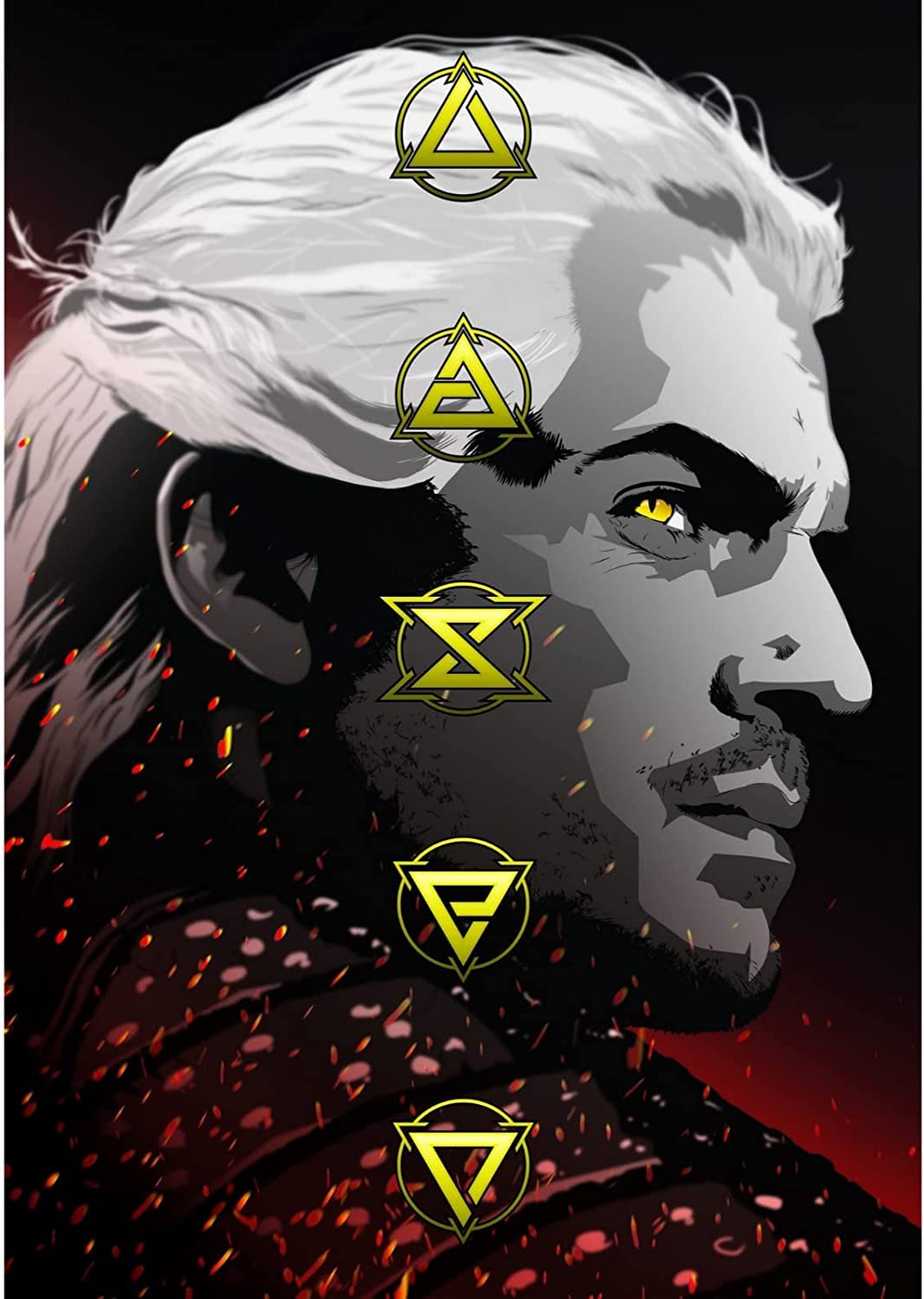 Wowposters The Witcher - Runes Poster - 30X40 Cm