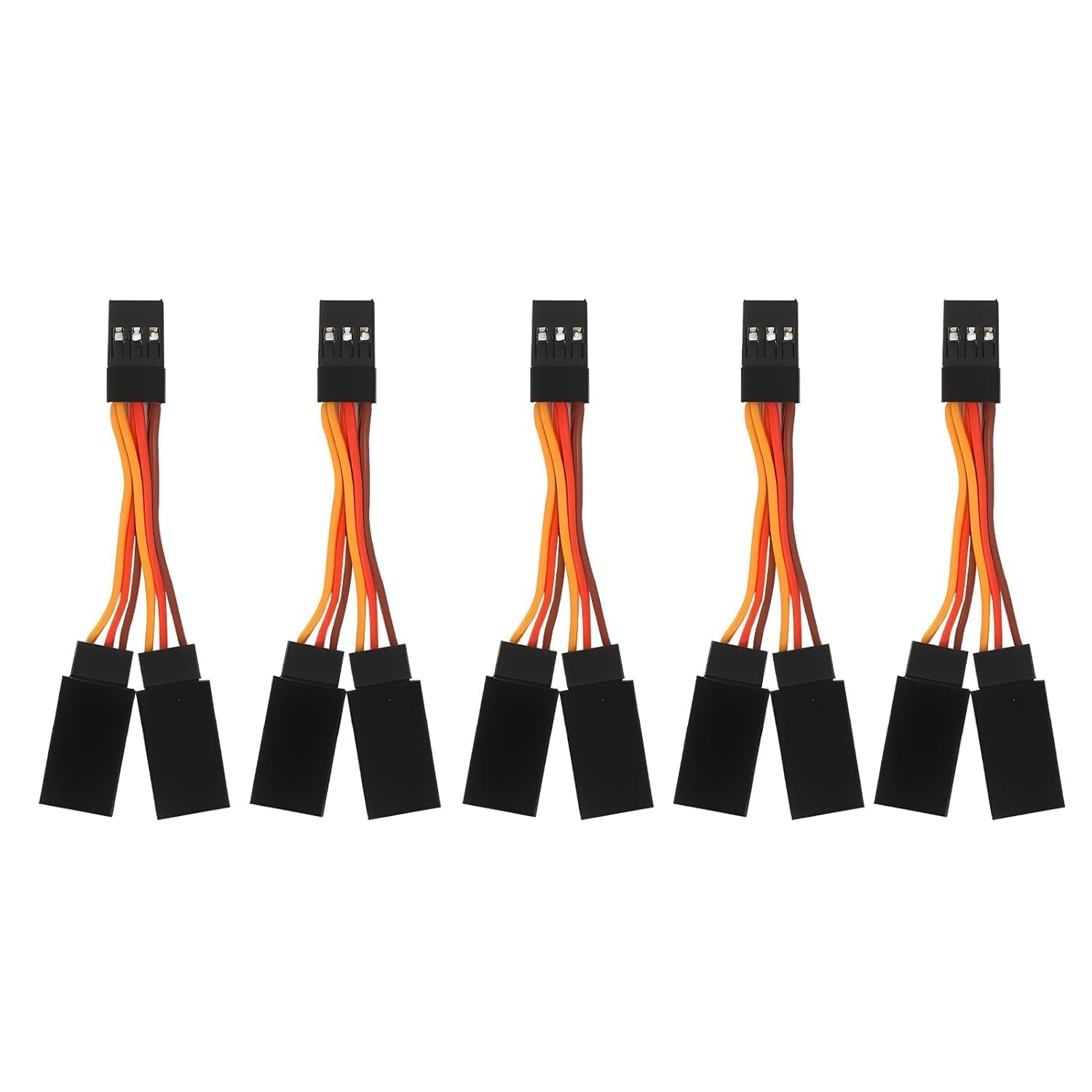 5 Unidades Cable Divisor Y para Servo 20AWG - Cable de Extensión para Receptor RC - Compatible con Futaba, JR, Hitec - 7 cm