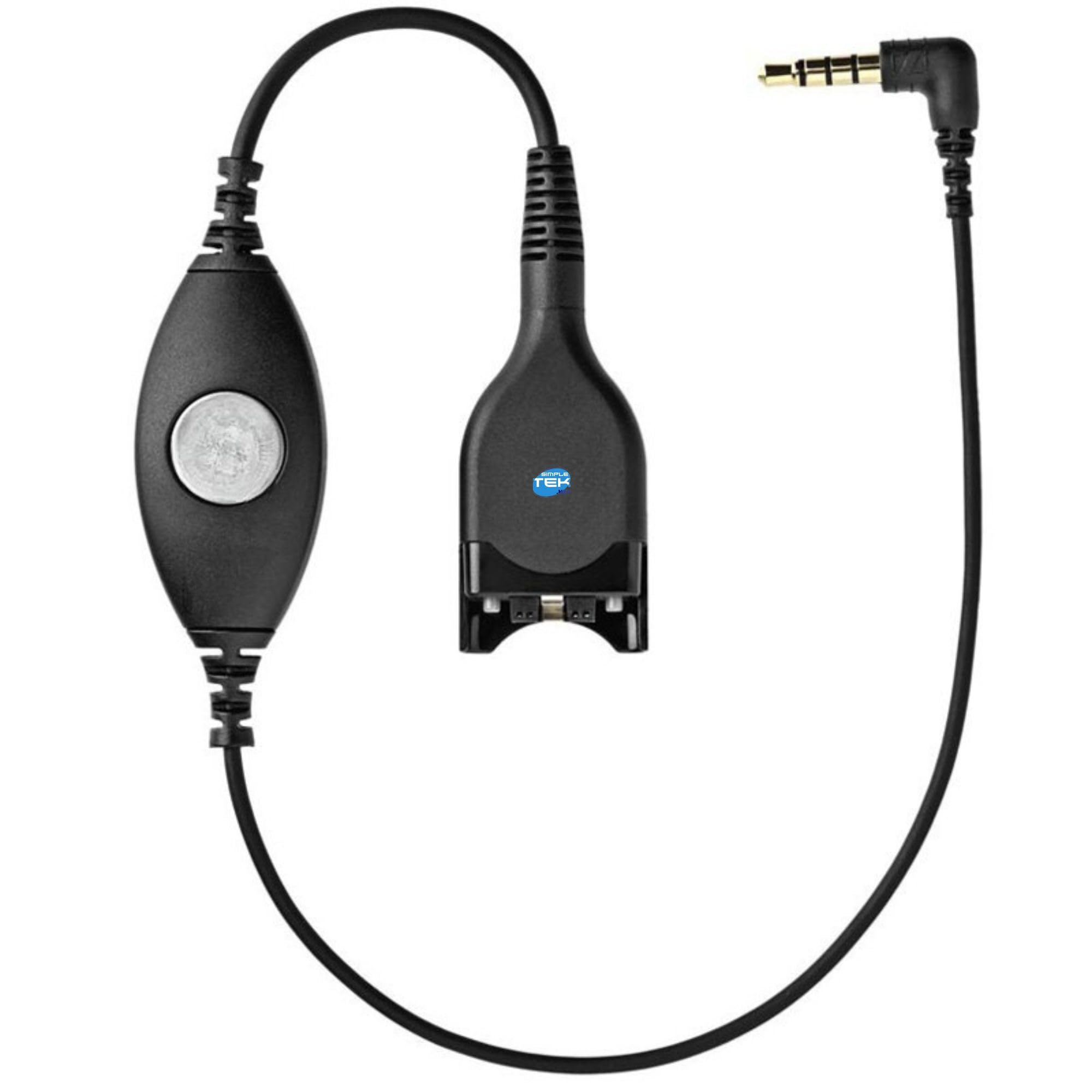 SIMPLETEK - Cavo Adattatore CMB 01 CTRL | Da Quick Disconnect (QD) a Jack 3.5mm | Adatto per cuffie con connessione QD | 506090 Nero