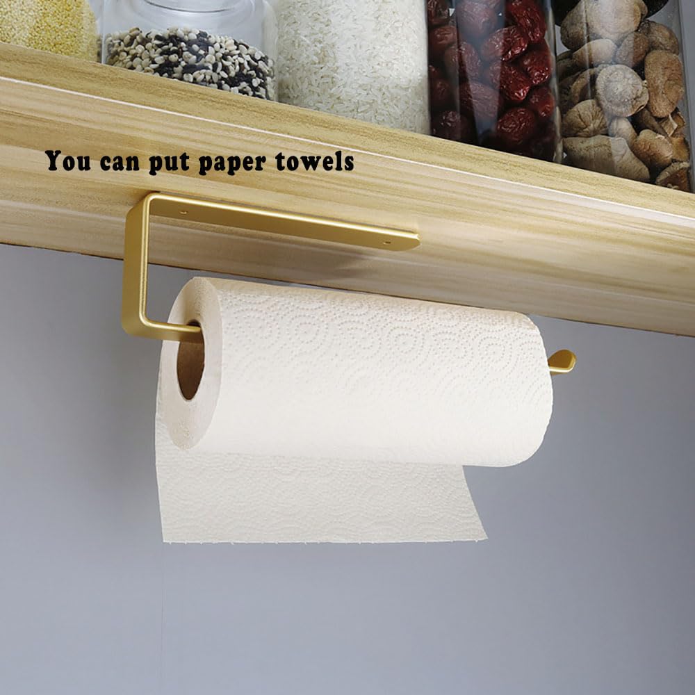 Toalleros de Baño Montado En La Pared,Toalleros De Baño Sin Taladro 31,5cm - Toallero Adhesivo, Toallero Adhesivo Aleación de Aluminio,Juego de Accesorios de Baño(Oro)