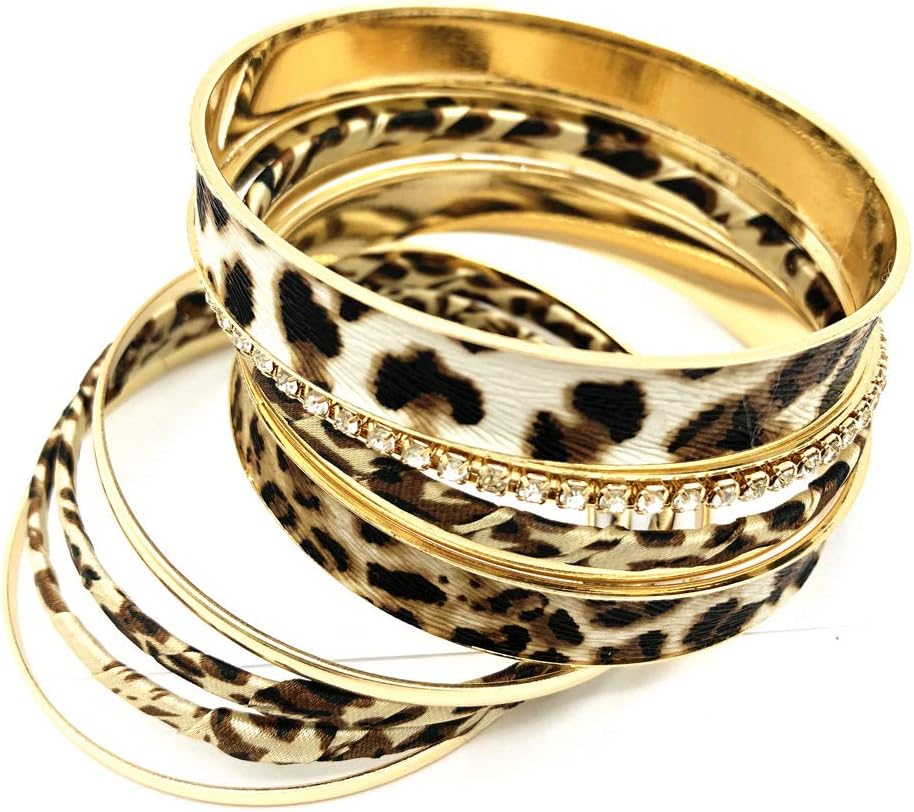 Leopard Bangle Bracelets for Women - Multi Layers Casual Bracelet for Women - Image 2