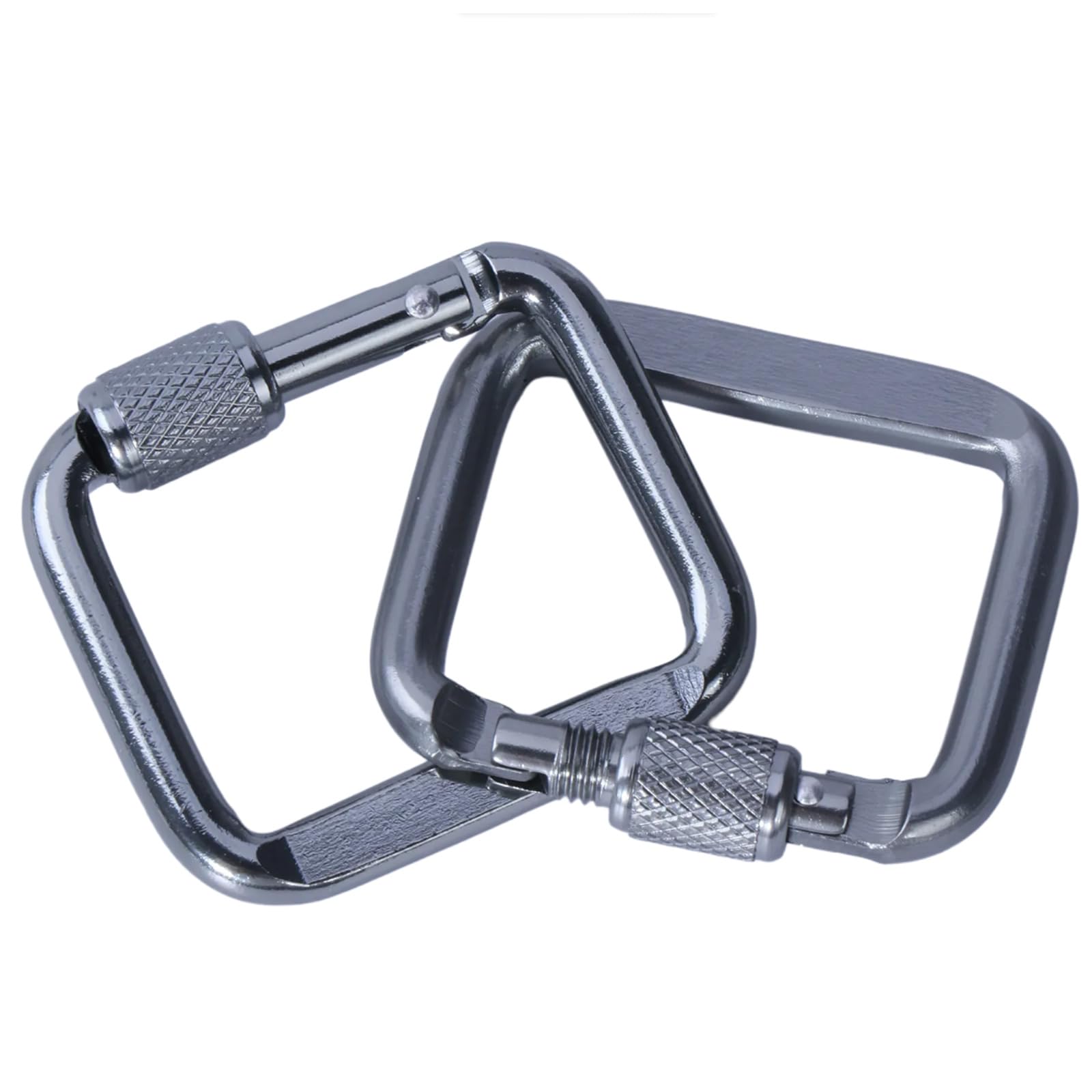 Lot De 4 Mousquetons Carrés En Alliage D’aluminium – Anti-perte, Noirs Et Gris, Pour Camping, Randonnée, Voyages, Pêche