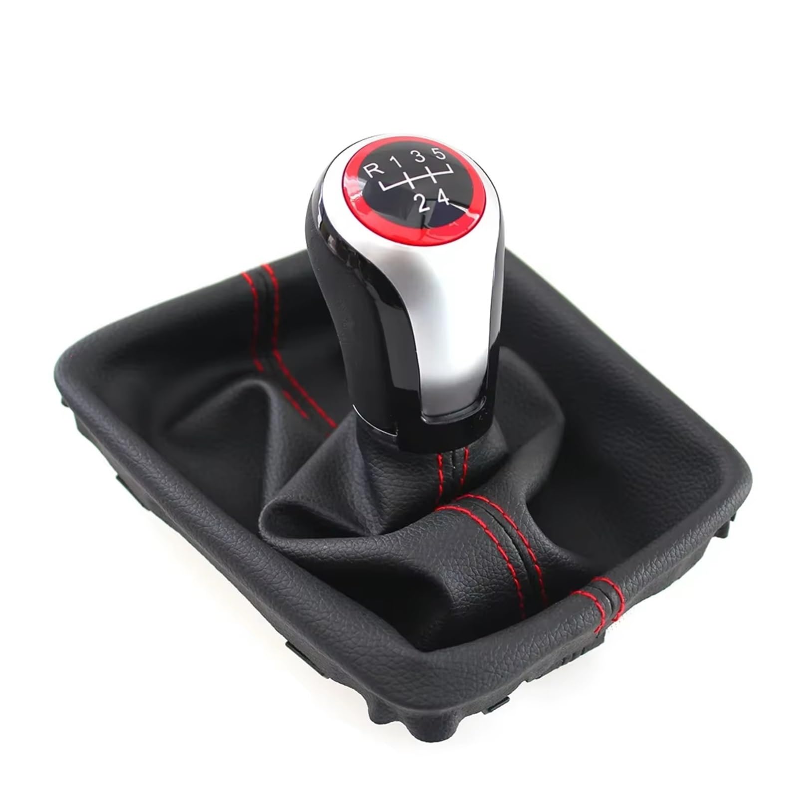 Qwqaab 5 Speed Manual Gear Knob For Seat For Leon Iii Mk3 For Cupra For St For Sc Lhd 2012-2020 5/6 Speed Manual Gear Shift Knob Pu Gaiter Boot(5 Speed)