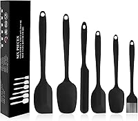 Vista 1 de Silicone Spatulas Set of 6, Rubber Spoon Spatula Heat Resistant Spoonula One Piece Design Seamless Spatula Non-Stick Scrapers Baking Mixing Tool