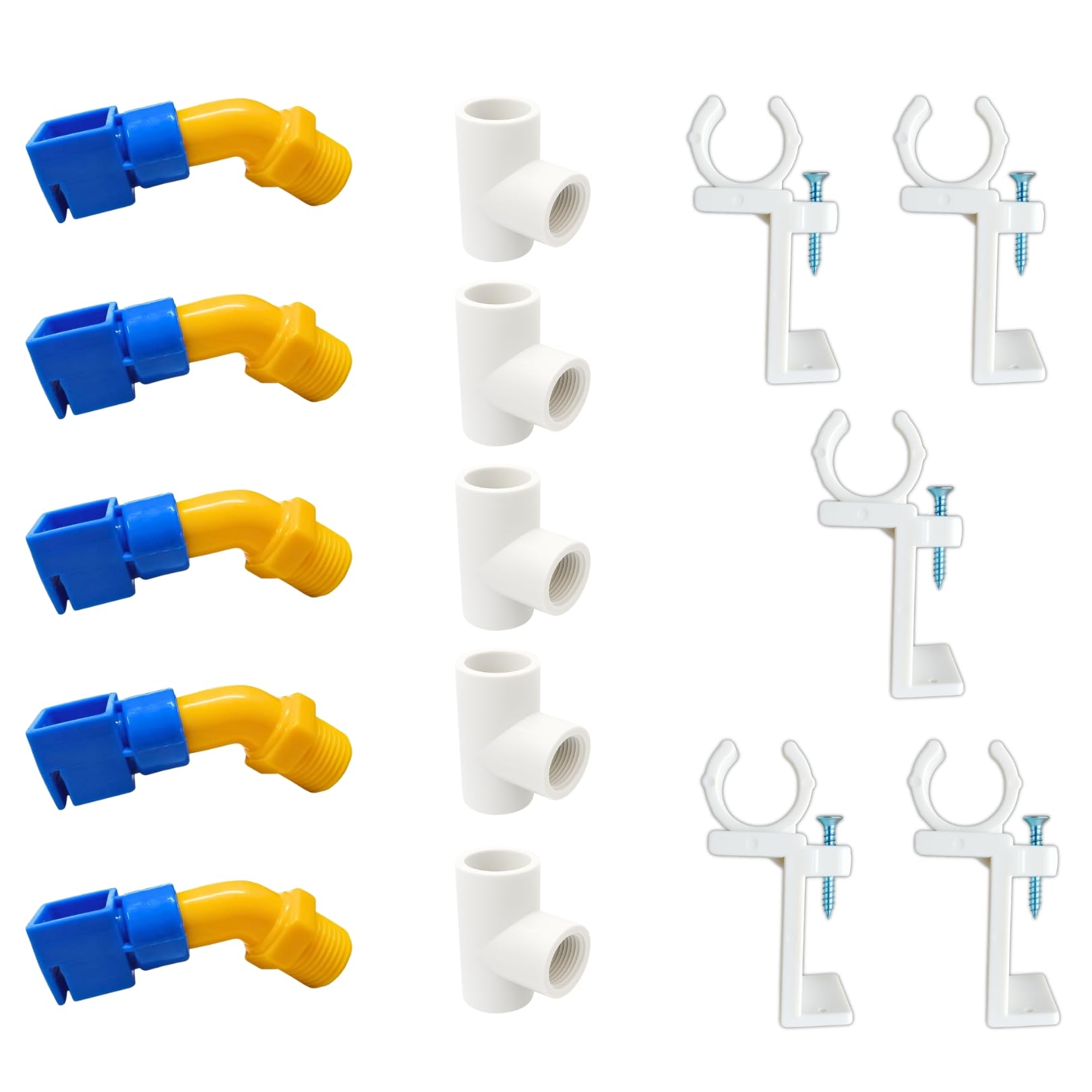 Solar Panel Cleaning Kit, 1/2-inch Sprinkler with UPVC Tee and Nylon Clamps, 15-Piece Set-image-37
