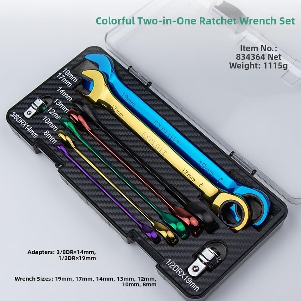 Cricchetto Multifunzione in Acciaio 13mm Duro(9pcs Ratchet Color) | Acciaio ad alta durezza, resistenza all'usura, design leggero, ideale per per moto, manutenzione rapida