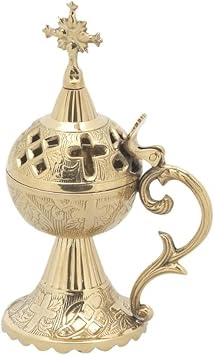 Greek Russian Orthodox Christian Brass Censer Incense Burner 4097 B
