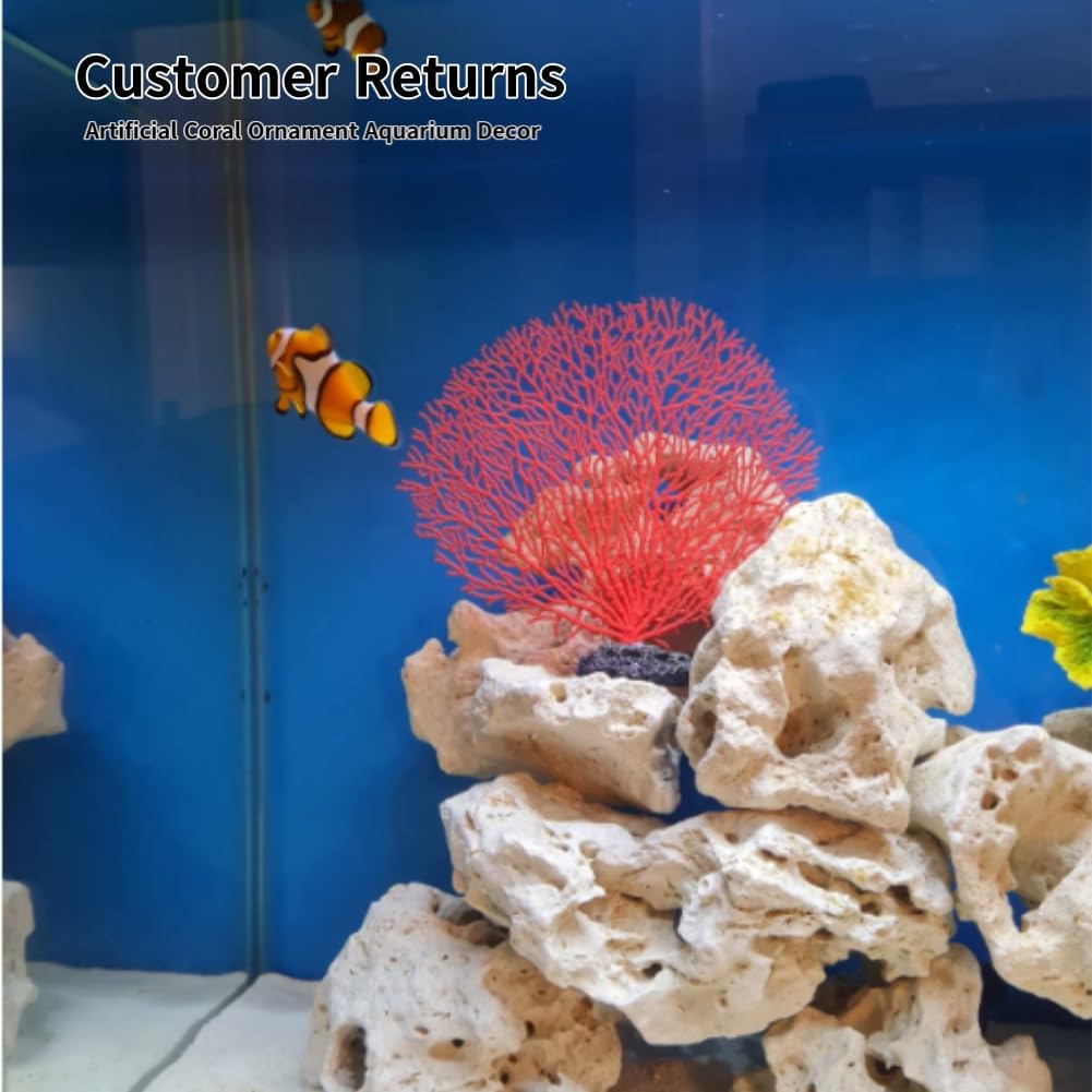 Tissting Corallo Artificiale per Acquario, Decorazione Realistica in PVC con Piante Finte per Pesci