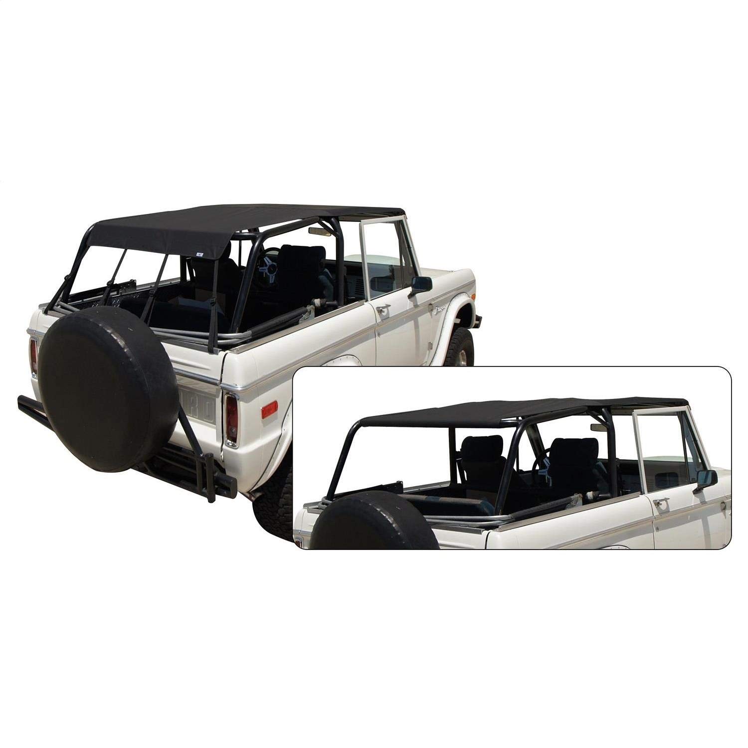 RAMPAGE PRODUCTS 98235 Full Length Safari Island Topper for 1966-1977 Ford Bronco, Black Diamond