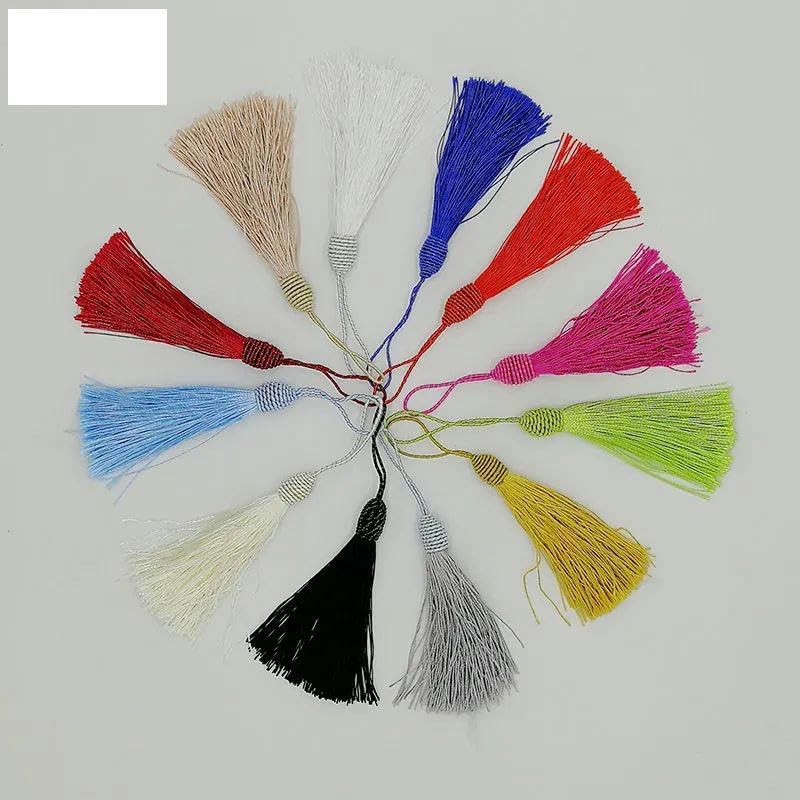 100 Stück/Los 14 cm Quasten für Vorhänge, DIY-Zubehör, Faden, Seidenquaste, Schmuckzubehör, Ohrringe, Zubehör, Quaste, 100 Stück, Weiß