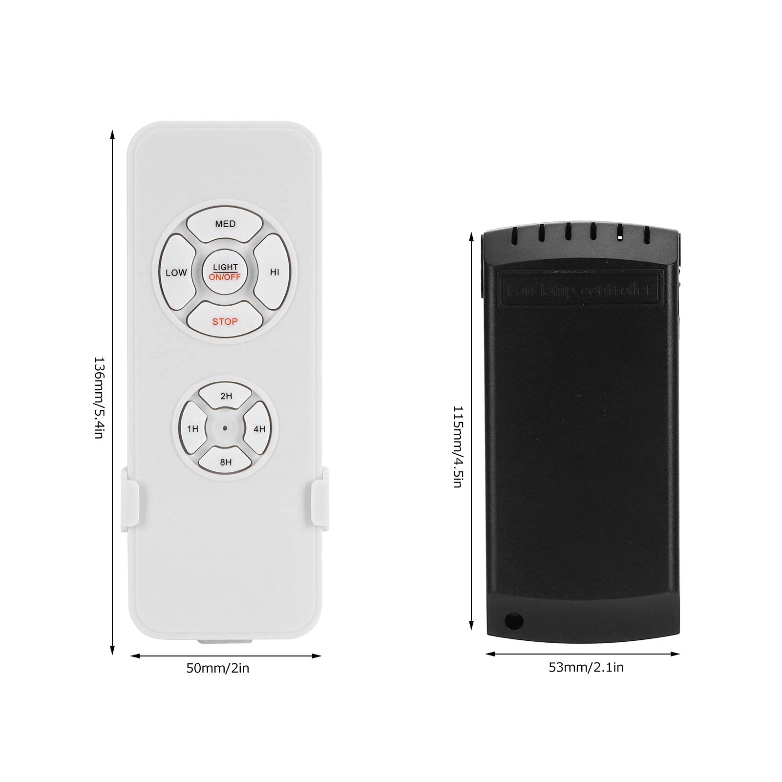 Kit Télécommande Lampe Ventilateur Plafond - Récepteur + Interrupteur RF433, 3 Vitesses + Lumière, Facile à Installer
