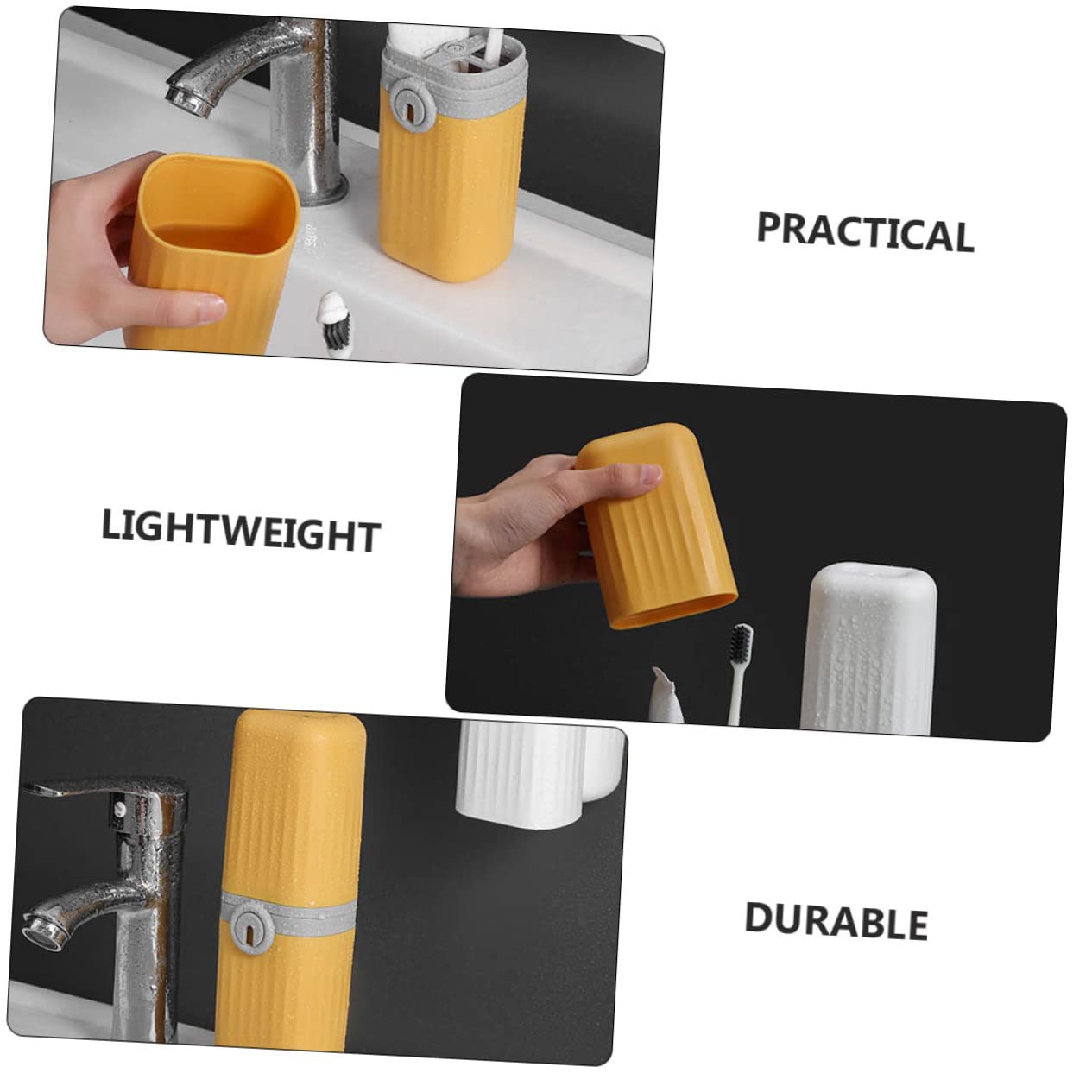 FRCOLOR Set di 4 bicchieri per bocca da viaggio, piccolo portaspazzolino da viaggio, set di spazzolini da denti, supporto per dentifricio per bambini, porta spazzolini, custodia da viaggio per
