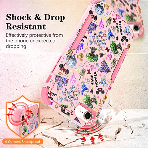 Stsnano 3 In 1 Heavy Duty Case For Iphone 7/8/Se 2020/Se 2022 4.7” Cute Cartoon Character Hard Pc Full Body Cover Rugged Bumper Military Grade Drop Protective Phone Cases For Girls Women Boys,Castle #TOP4