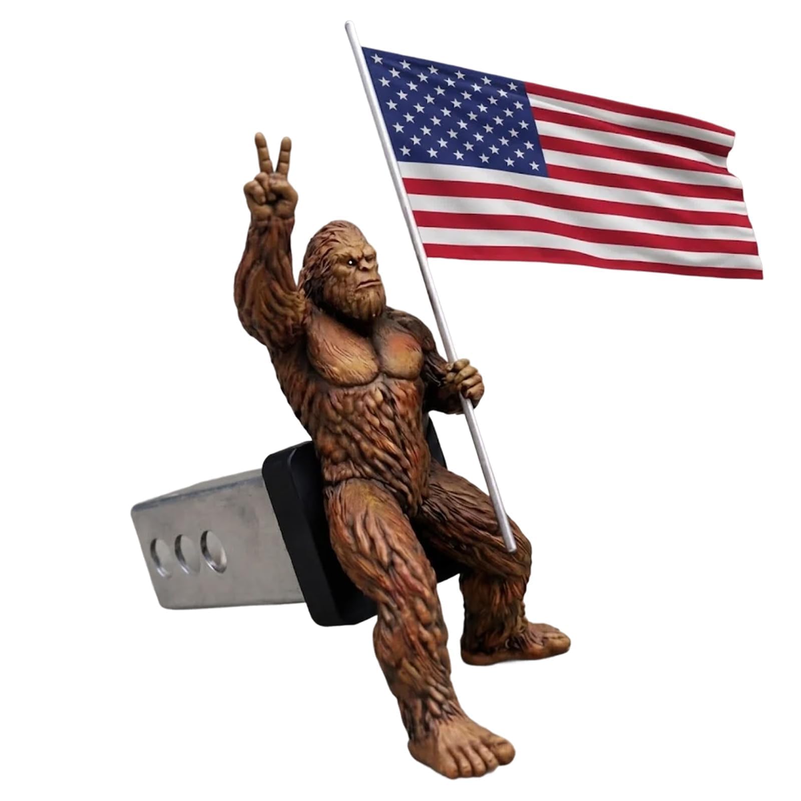 Patriot Trailer Hitch, Funny Flag TrailerHitch Cover, Fits 2 Inch & 1.25 Inch Receivers, Patriotic Truck Accessory for Trucks SUVs Pickups, Car Accessory for Men (2 Inch Receiver)