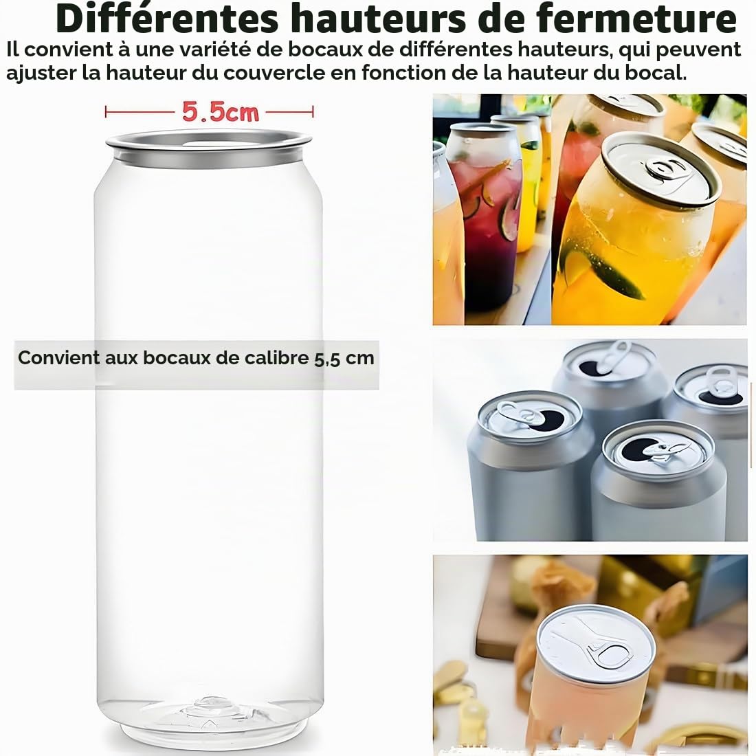Machine à Sceller Les Canettes Automatique,Panneau Intelligent Et Comptage,Calibre 55 Mm,Scelleuse De Canettes à Hauteur Réglable pour Canettes Pet,Lait,Thé,Café,Boissons Gazeuses Black