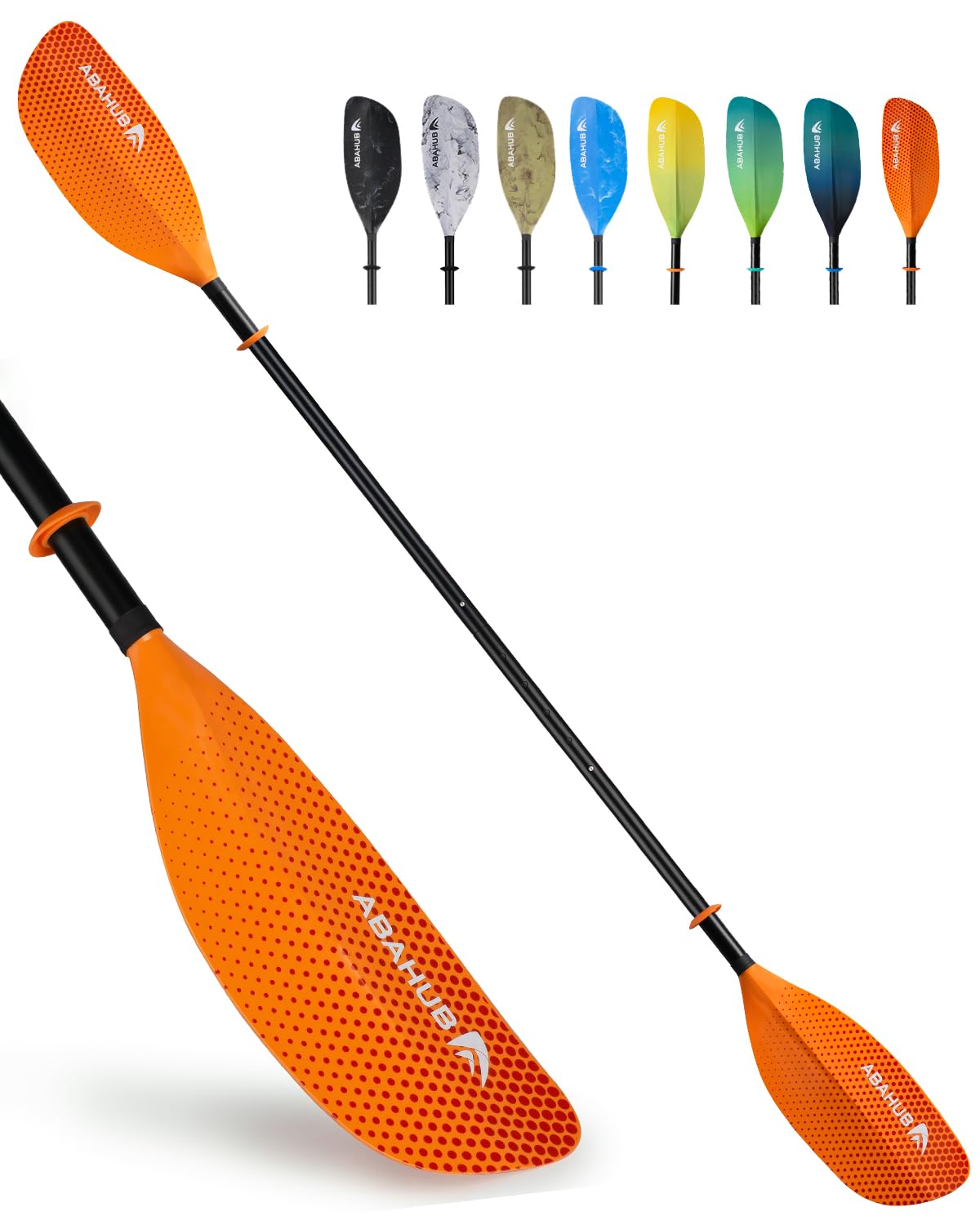 Abahub Adjustable Kayak Paddle 230-250 cm/90.5-98.4 Inches Floating Kayaking Oars Boating Oars Polka Dot Print