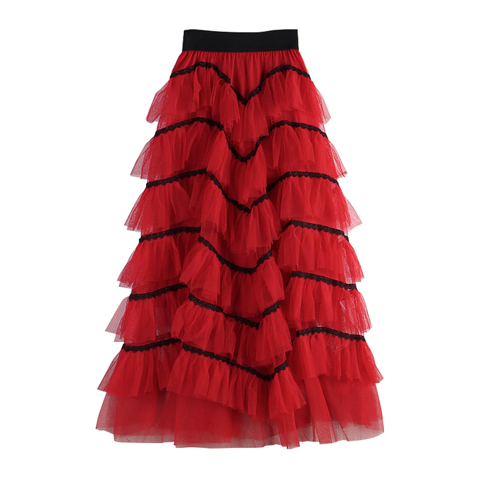 HOOUDO Damen Tüll Rock Unterrock NetzFeenMittellanger Langer Tanzrock Tüllrock Pink Petticoat Kurz Kinder Ballettkleid Ballettkleidung Mädchen Blau Umhang Schwarz Korsett