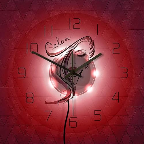 Miniatura 10 de The Geeky Days Beauty Time Peluquería Peluquería Diseño de peluquería Reloj de pared silencioso de acrílico transparente Peluquería Peluquería