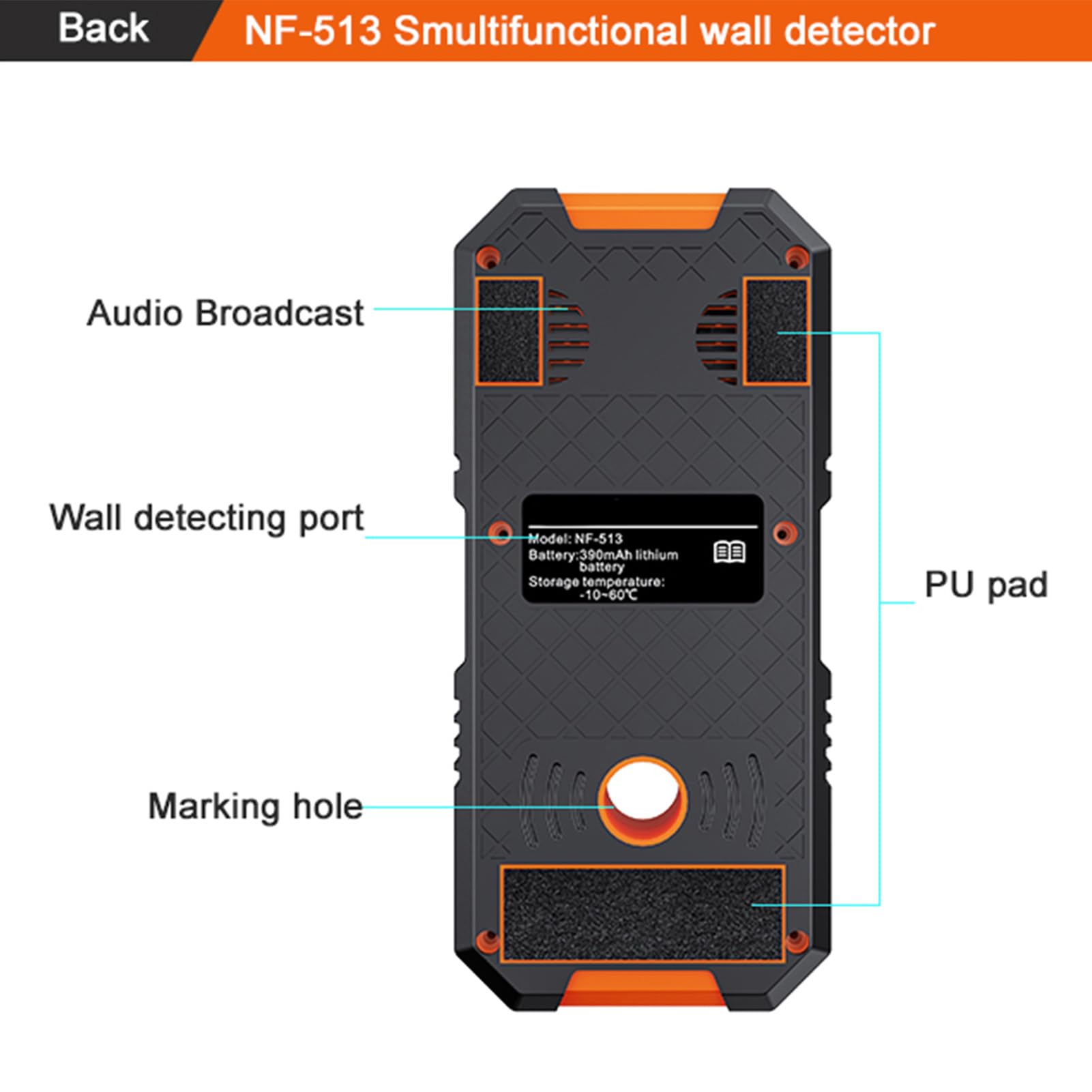 Detector de escáner de pared 3 en 1 para madera, metal y cables de CA activos con pantalla LCD a color de 2,4 pulgadas, medición de profundidad de hasta 3,15 pulgadas, batería de