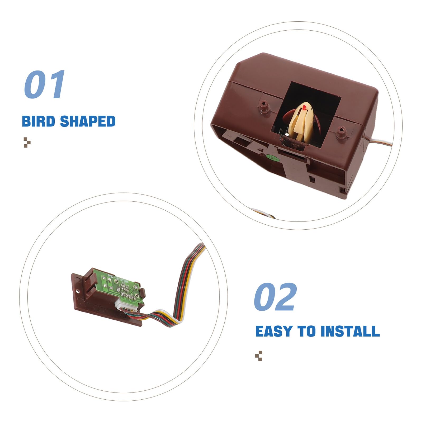 Angoily Mouvement d'Horloge à Coucou Quartz Musique et Mécanisme Rotatif Pièce de Remplacement DIY Précise pour Horloge Murale Rétro Contrôle Lumineux et Sonnerie Réglable Compatible