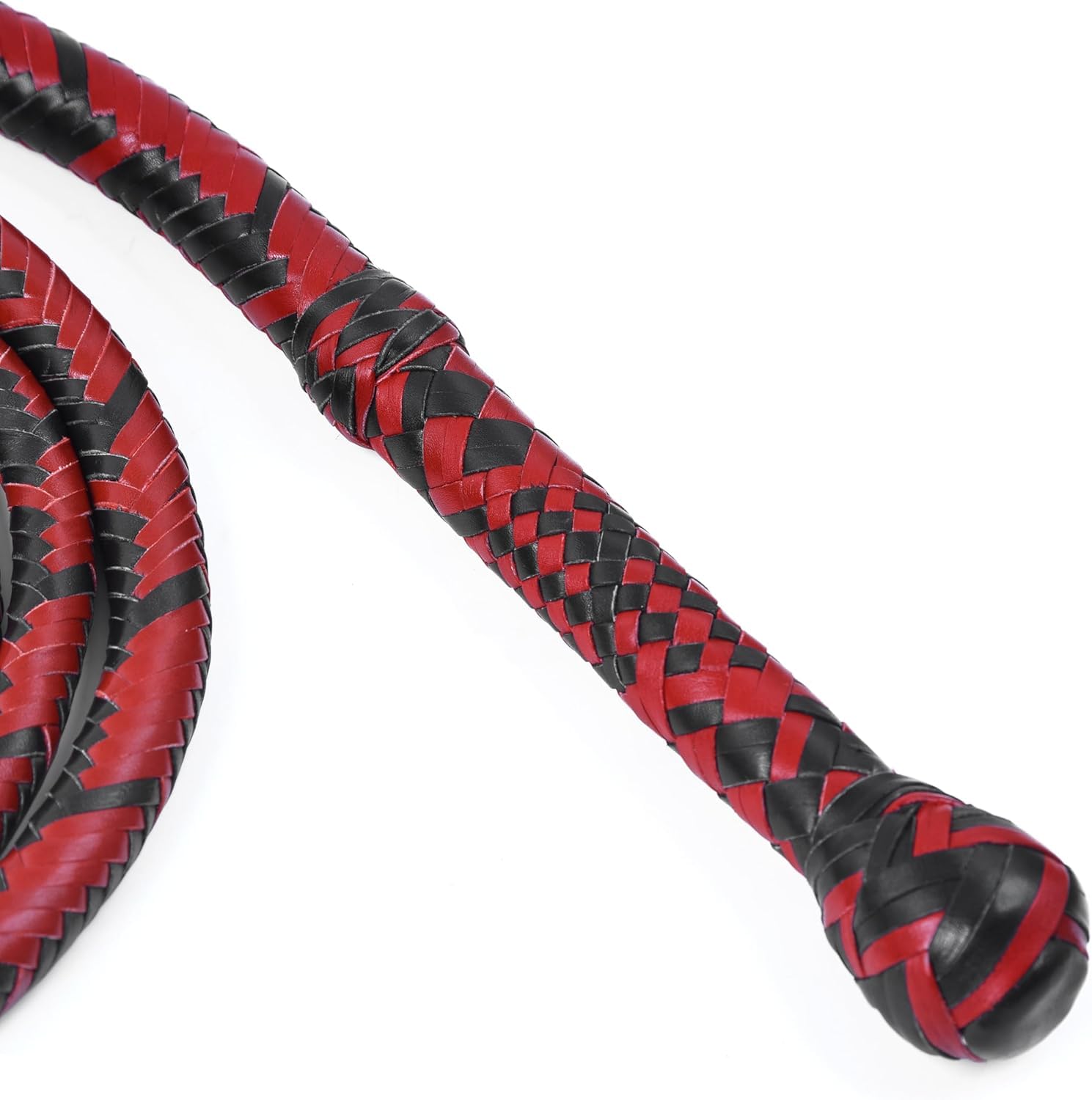 Frusta in vera pelle bovina da 1,2 m a 3 m, 12 trecce intrecciate a mano in pelle stile Indiana