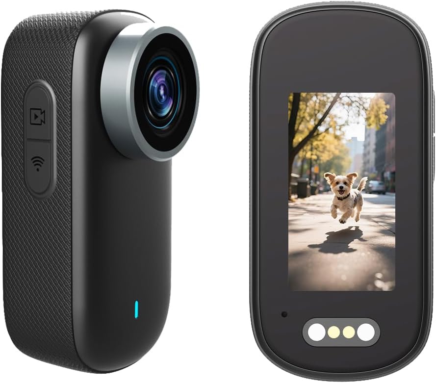 4K Mini Action Camera, with 1.5" Screen Included 64GB, with 360°Rotatable Clip & Magnetic Clip, 180 Minutes for Recording, IP65, Traveling, Pet Walking and Outdoors Activities JS-10B-A