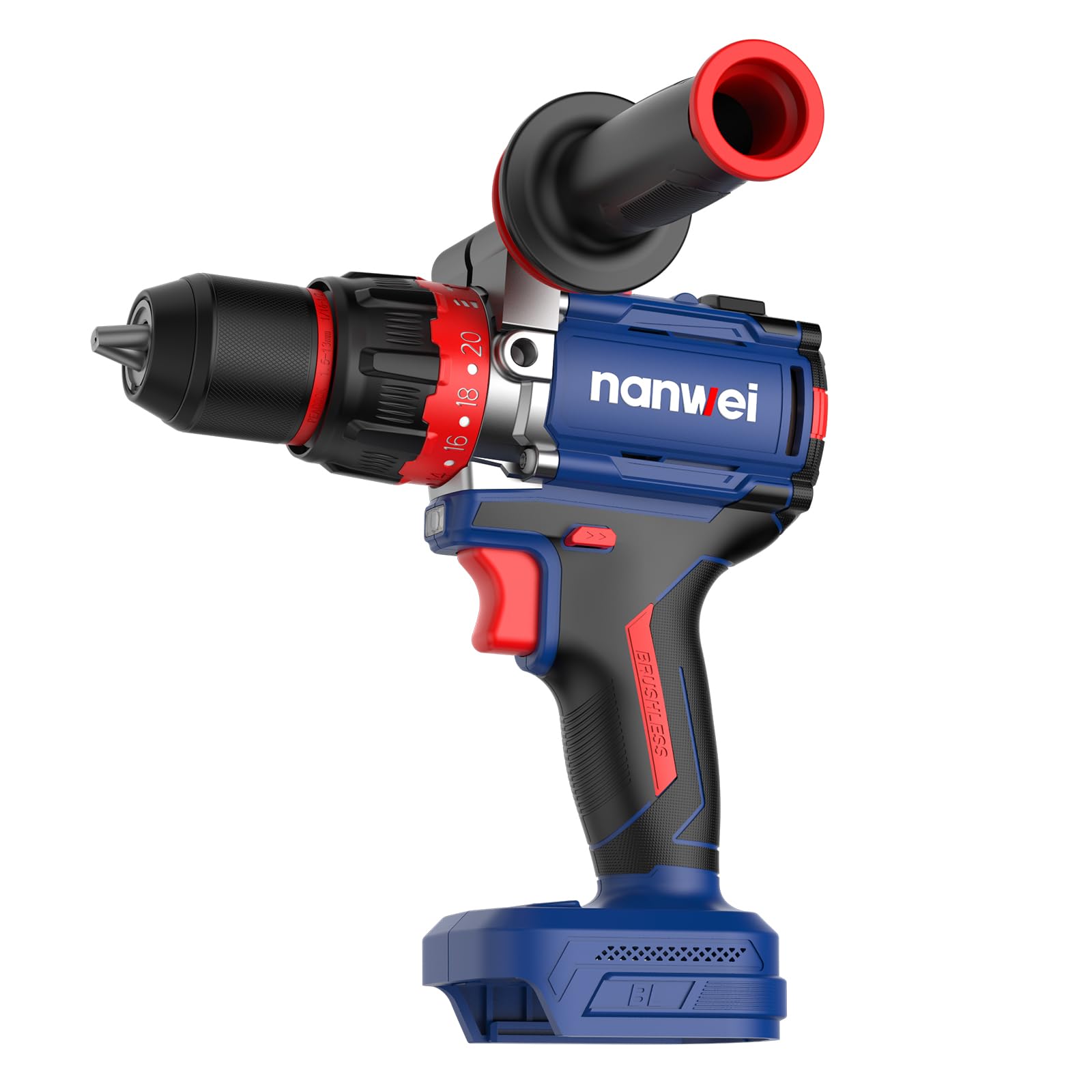 Brushless Hammer Drill for Makita 18V Battery,1100in-lbs,Tool Only | Drills into Concrete, Brick, Metal & Wood | 1/2" Keyless Metal Chuck | 20+1 Position Clutch
