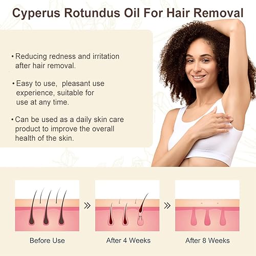 Miniatura 5 de 2 unidades de aceite Cyperus Rotundus, aceite Cyperus Rotundus para depilación, reduce el crecimiento del vello corporal no deseado, hidrata la piel