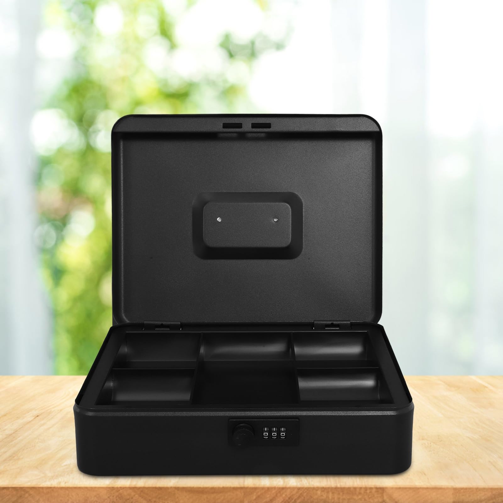 Caja Fuerte para Guardar Dinero Cerradura, de Hierro Negro, Gran Capacidad y Construcción Metálica Resistente para Oficina y Negocio