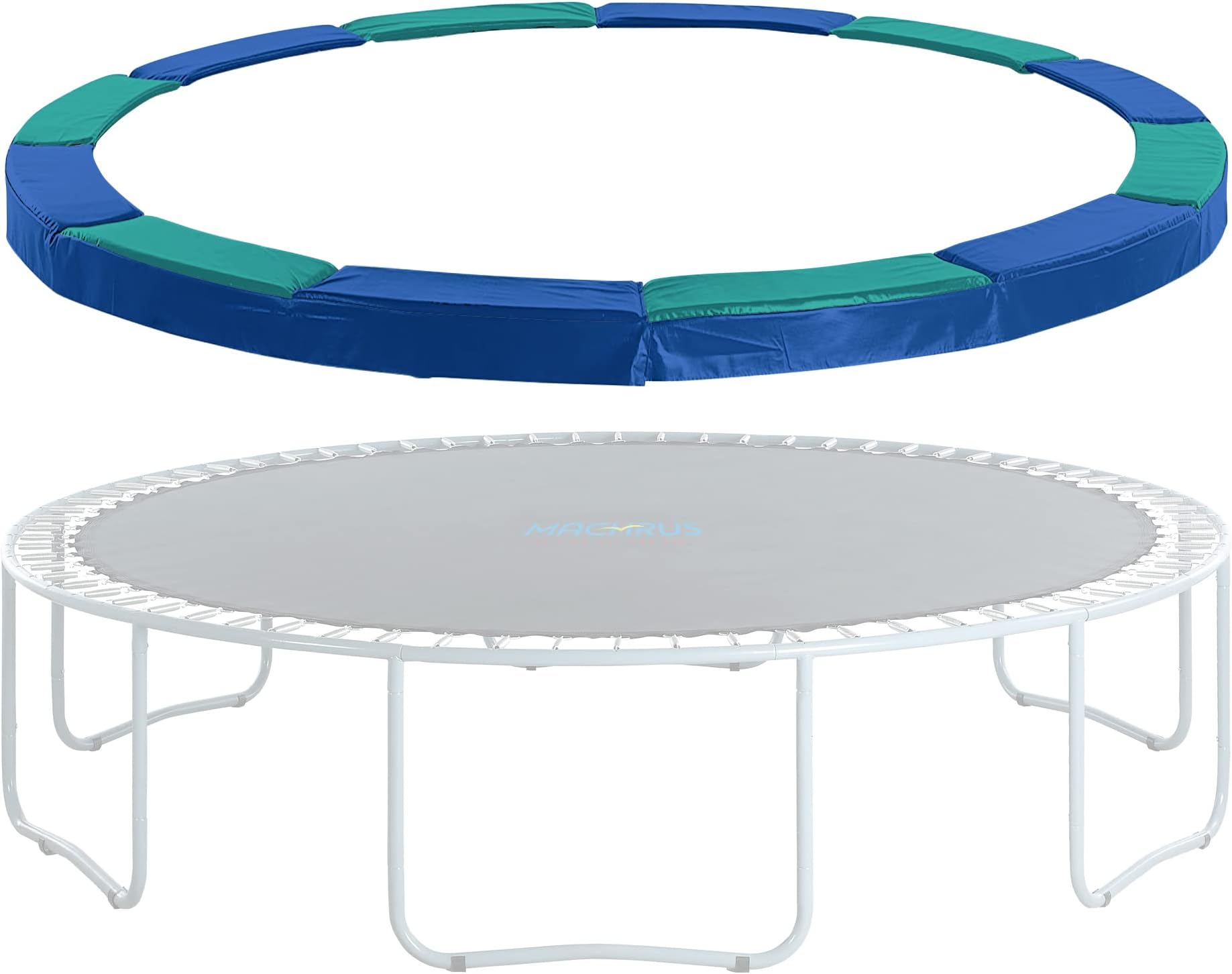 Upper Bounce Trampoline Pad - Trampoline Spring Cover - Trampoline Replacement Safety Pad for Round Trampolines Fits 15 Ft Round Trampoline Frame - Blue/Green