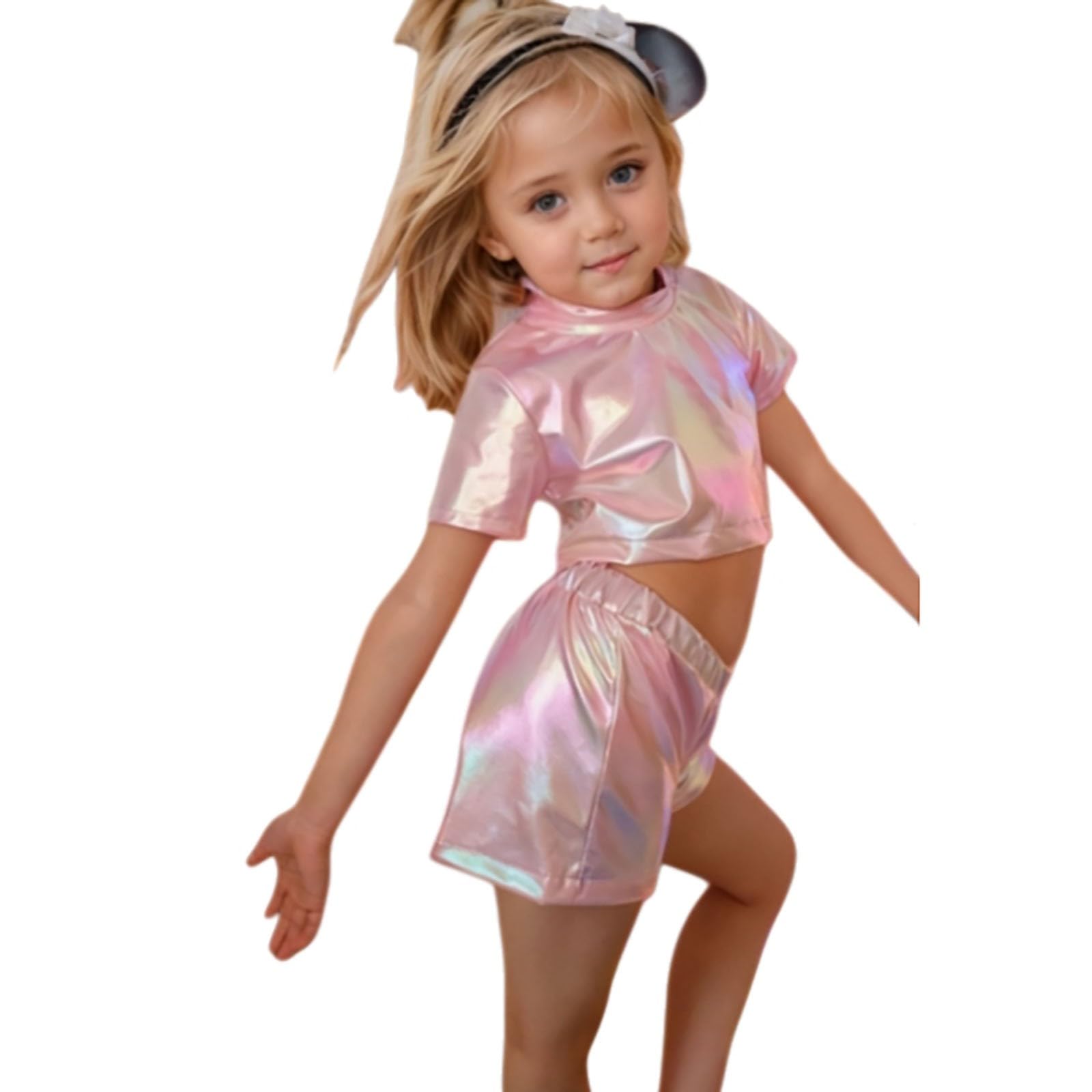 Shorts con Purpurina Metálica para Niña, Pantalones Cortos Brillantes para Actuación de Danza y Fiestas, Ropa de Escenario Festiva con Cintura Elástica para Niñas Moda n25