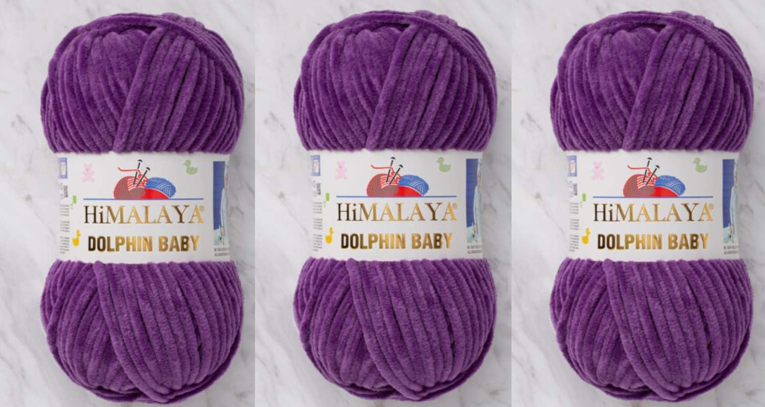 3 Skeins Himalaya Dolphin Baby Yarn 395 Yards 3x100gram Super Bulky Baby Blanket Yarn (80340)