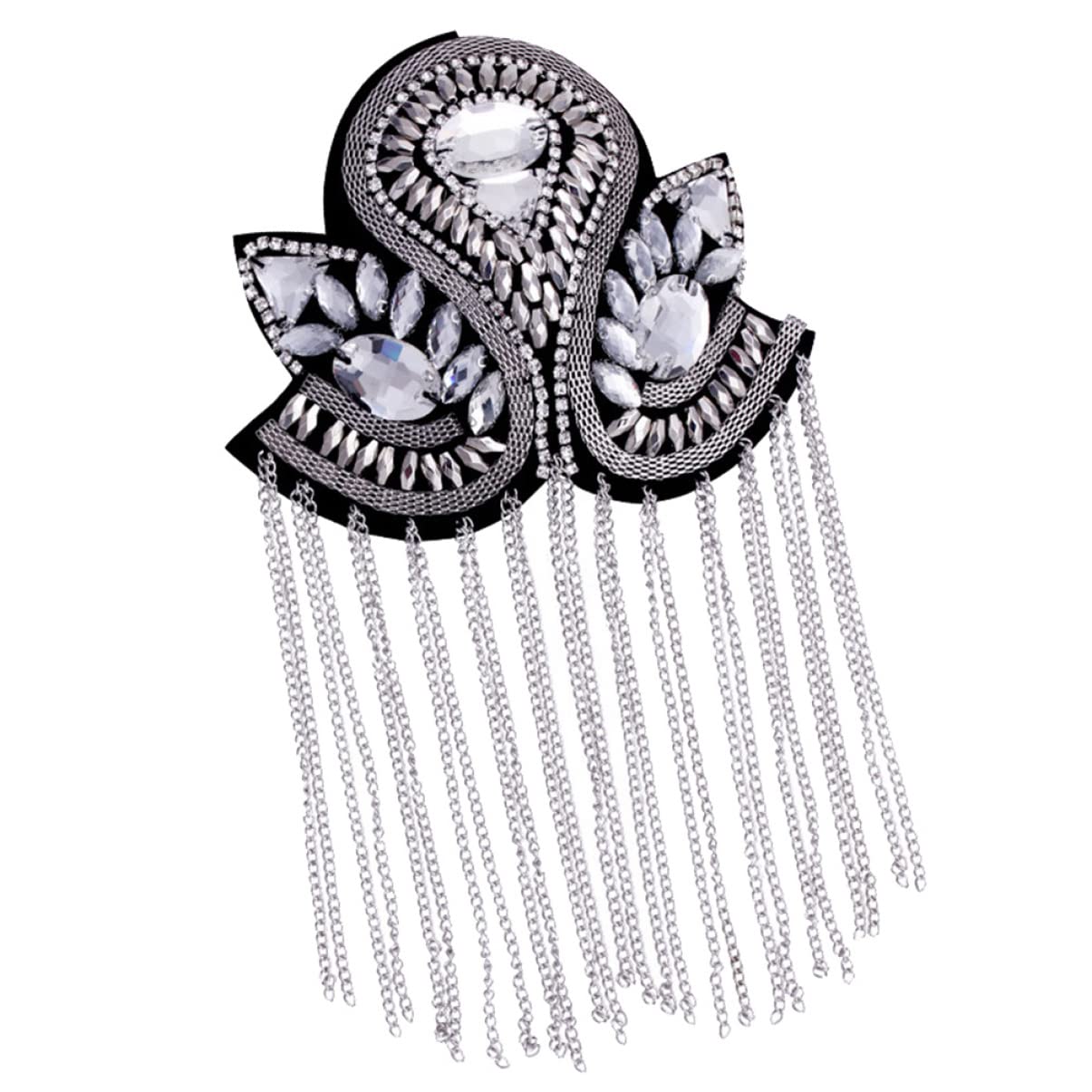 Hombreras de moda NUOBESTY con flecos plateados de diseño vintage exclusivo